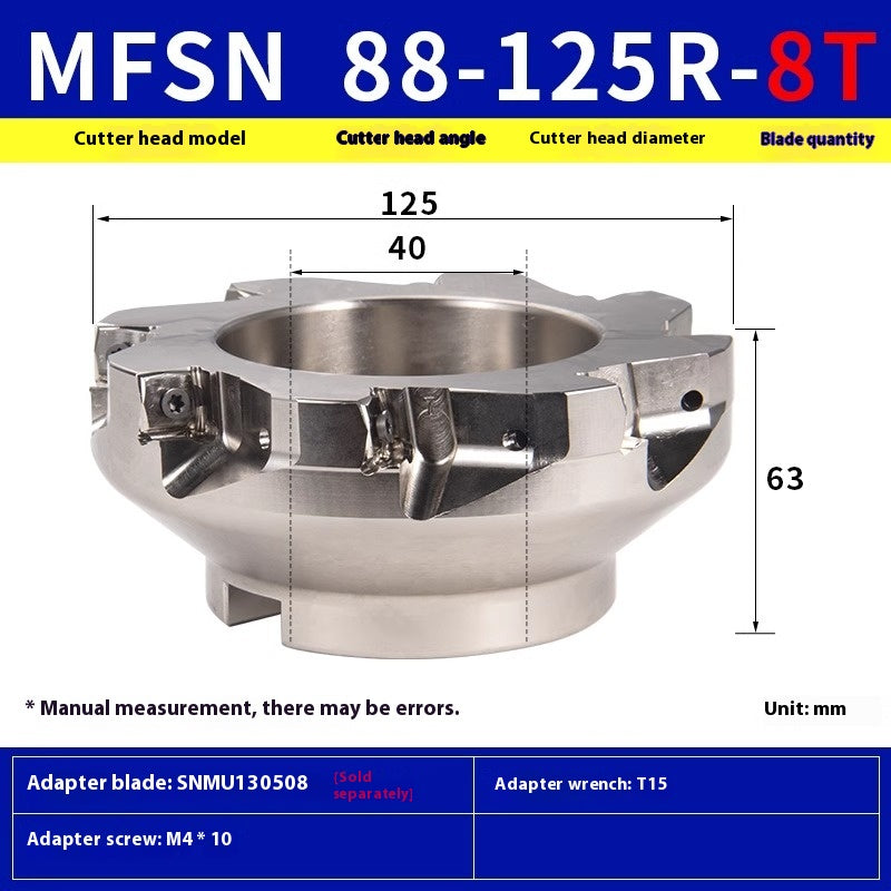 6022 MFSN Milling Cutter Block 88 Degree Fast Feed 88080R-6T-M Surface Heavy Duty Cutter Block High RPM SNMU1305 Shandong Denso Pricision Tools Co.,Ltd.