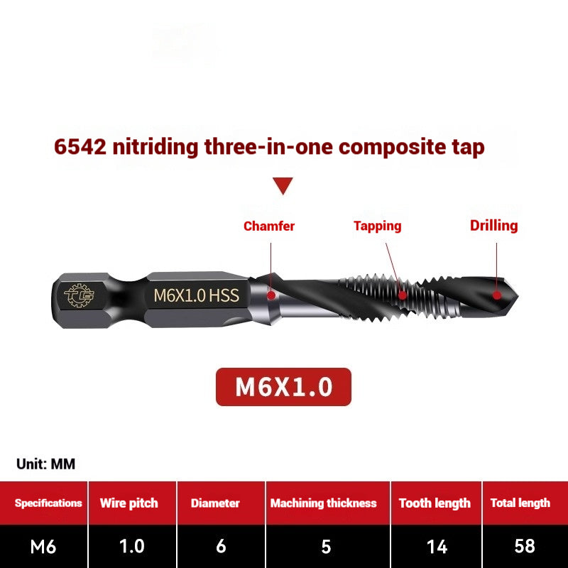 1096-Three in one cobalt composite tap set drilling and tapping one nitriding tap stainless steel tapping tapping drills Shandong Denso Pricision Tools Co.,Ltd.