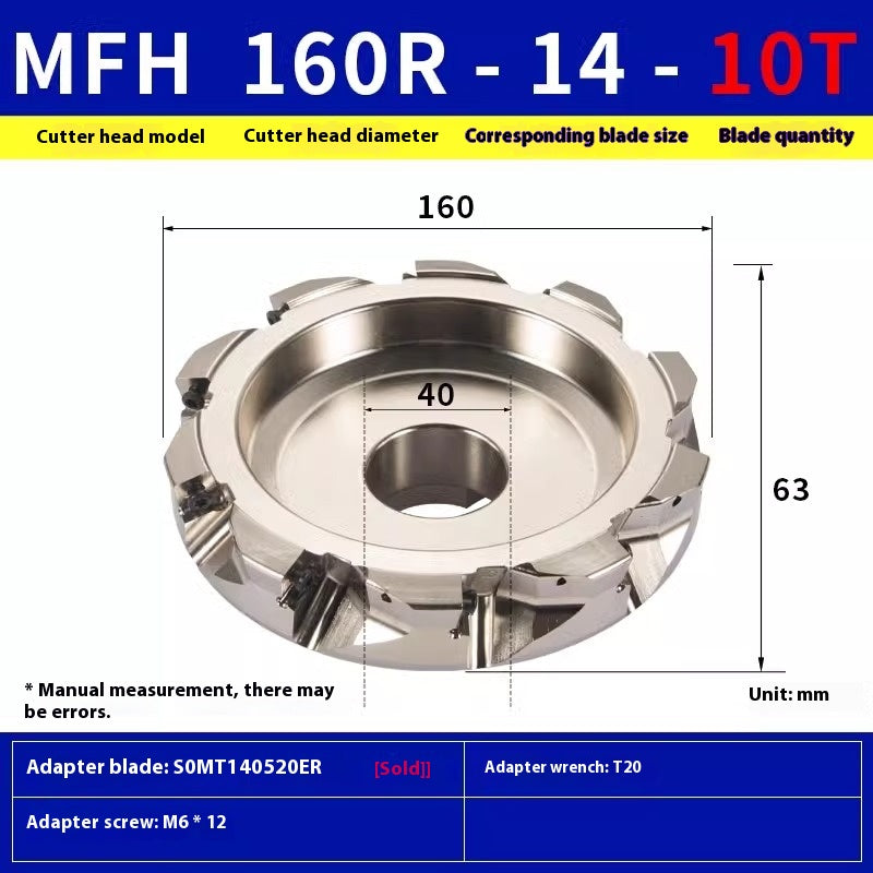 6018 High Feed Milling Cutterhead MFH100R-14-7T 5-Axis 14R63 Surface Milling Cutterhead with SOMT140520 Inserts Shandong Denso Pricision Tools Co.,Ltd.