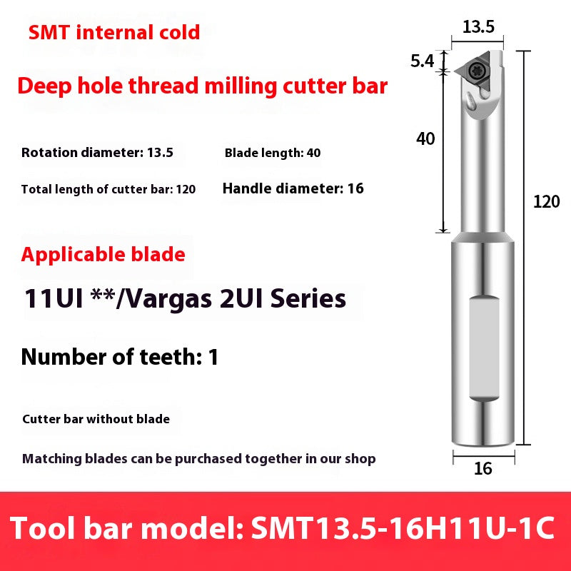 6036 SMT Deep Hole Thread Milling Toolholder Machining Center Single Thread Internal Coolant Milling Tool U-Thread Toolholder 11UI 16UI Shandong Denso Pricision Tools Co.,Ltd.