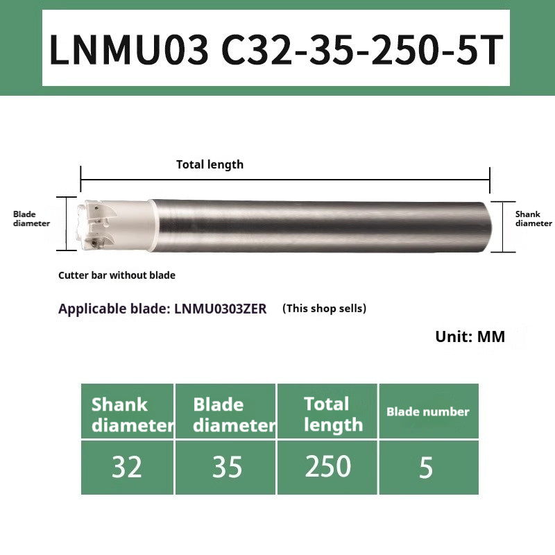 6013 CNC LNMU03 fast feed toolholder CNC machining center high efficiency fast end milling cutter disk double-sided flute milling cutter blade Shandong Denso Pricision Tools Co.,Ltd.