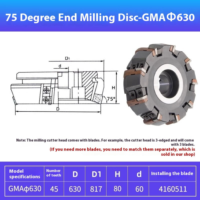 6024 75 Degree Milling Cutter Block Face Heavy Duty Boring Machine Milling Machine Roughing 80 100 Indexable Cutter Pad Type Cutter Block GMA63 Shandong Denso Pricision Tools Co.,Ltd.