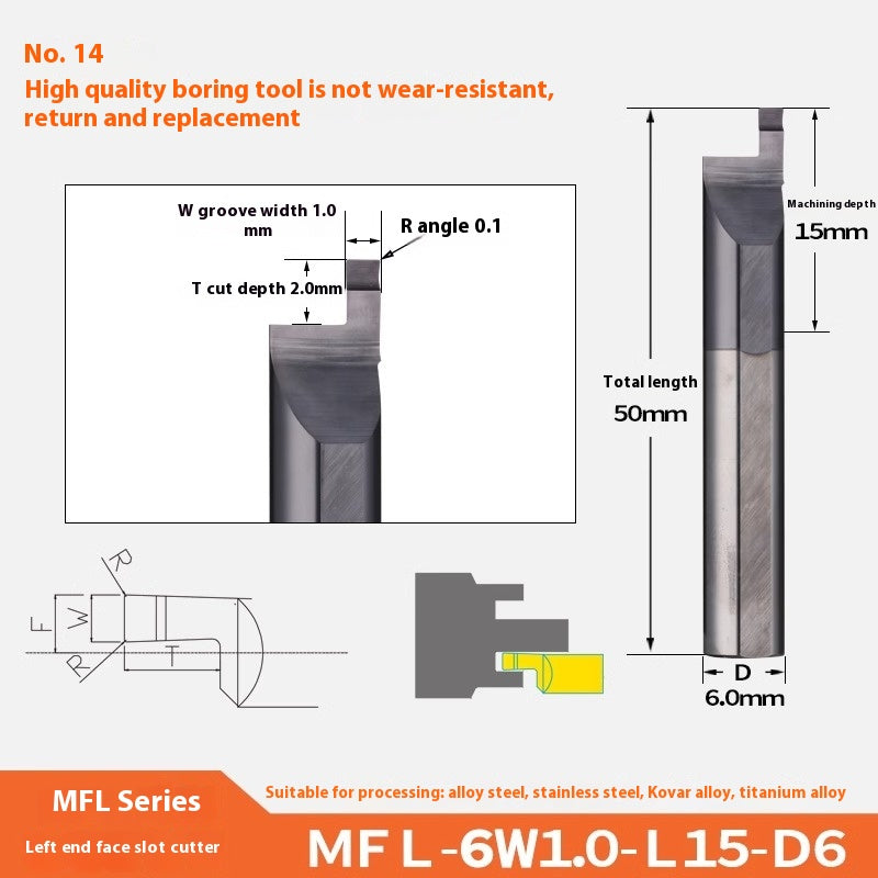1138-MFR face groove cutter small bore boring cutter integral alloy small bore turning tool center walker automatic lathe stainless steel Shandong Denso Pricision Tools Co.,Ltd.