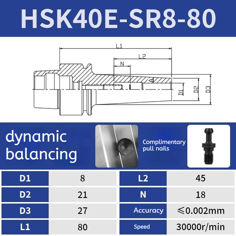 10024 Heat Shrink tool holder Sintered HSK40E Back Pull Tool Holder Shandong Denso Pricision Tools Co.,Ltd.