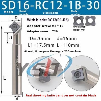 6042 CNC internal R chamfering cutter bar internal R cutter arc positive and negative R chamfering cutter external R chamfering cutter R0.5 1 2 3 4 5 6 Shandong Denso Pricision Tools Co.,Ltd.