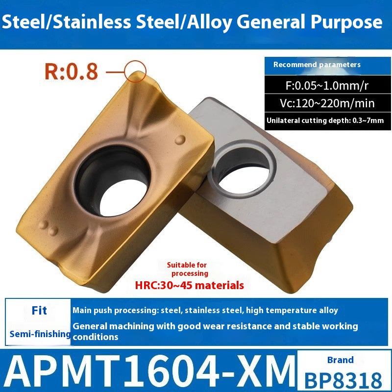 6008 CNC Milling Inserts APMT1135 Milling Blade 1604 Milling Head for Aluminum Alloy R0.8 Coated Rough Milling Machine Tool Pellets Shandong Denso Pricision Tools Co.,Ltd.