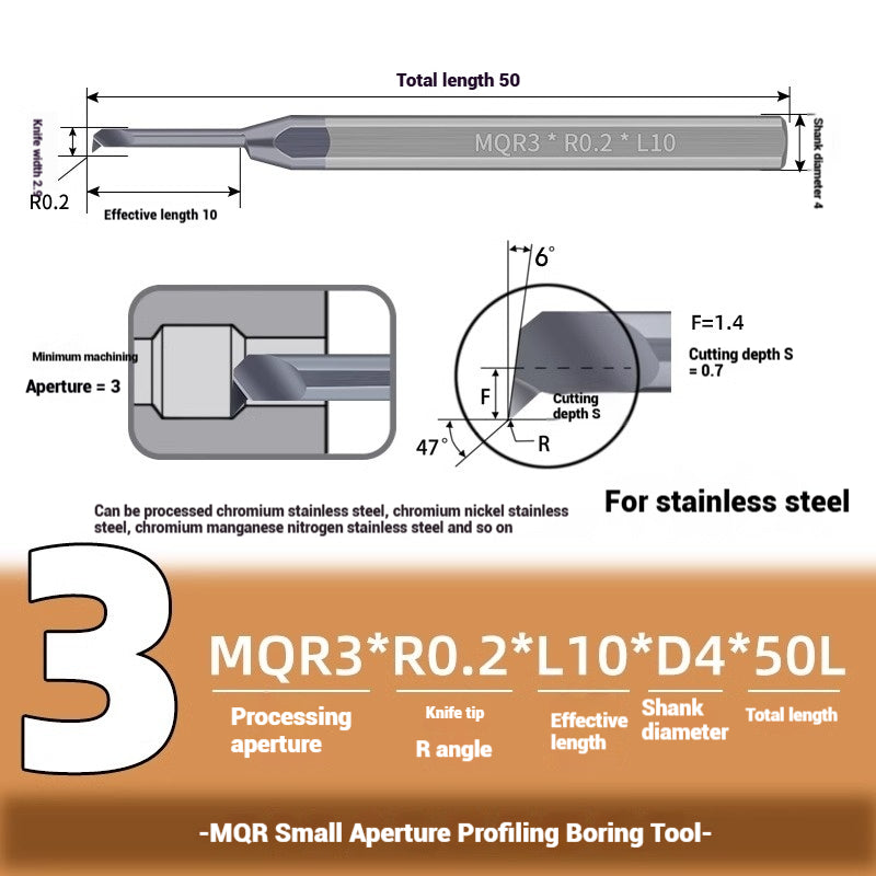 1127-Profiling Turning Tools Small Bore Boring Tools CNC Stainless Steel Aluminum MQR Turning Bore Micro Turning Tools Boring Turning Tools Shandong Denso Pricision Tools Co.,Ltd.