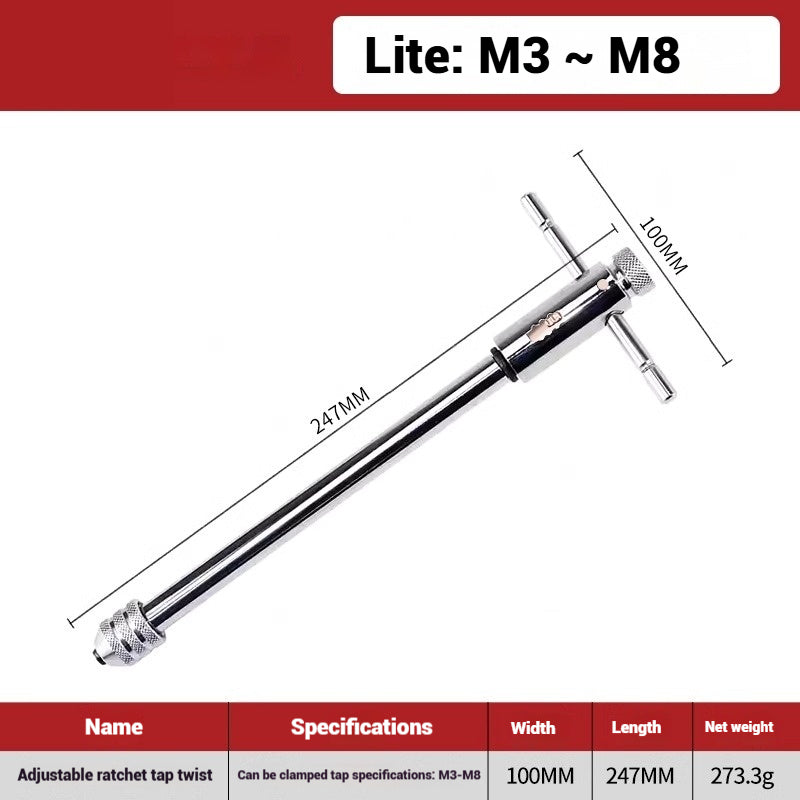 1098-Ratchet Tap Wrench Tap Manual Tapping Tapper Collet Extended Adjustable Stringer Tool Set Shandong Denso Pricision Tools Co.,Ltd.