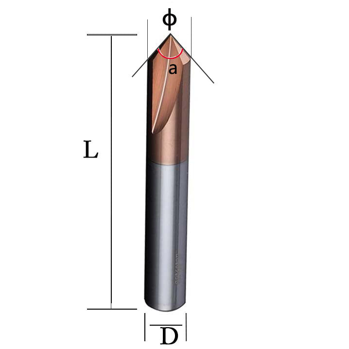 90° steel chamfering cutter tungsten steel alloy coated end mill 90° three flute straight flute chamfering milling cutter CNC cutting tool Shandong Denso Pricision Tools Co.,Ltd.