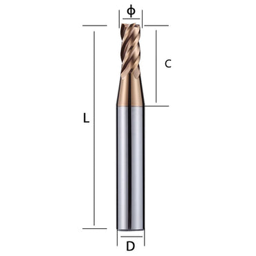 55HRC decimal point milling cutter, tungsten steel alloy, 4-edge coating, number of points, end milling cutter, flat bottom cutter, steel shank, 6 variable diameter coarse shank Shandong Denso Pricision Tools Co.,Ltd.