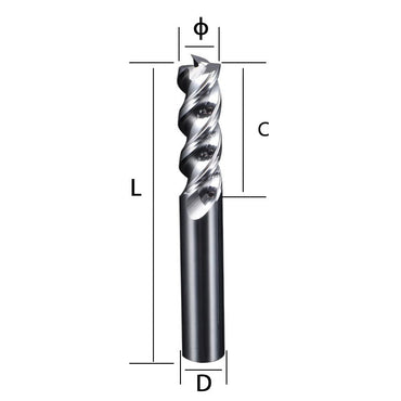 60 degree 3-blade U-groove high-efficiency aluminum milling cutter tungsten steel alloy milling cutter for aluminum alloy special high gloss extended end milling cutter Shandong Denso Pricision Tools Co.,Ltd.