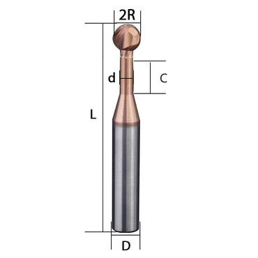 Steel lollipop ball end milling cutter ball cutter tungsten steel alloy coated steel straight shank end milling cutter CNC tool Shandong Denso Pricision Tools Co.,Ltd.
