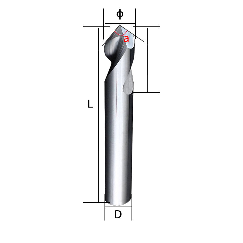 Aluminum centering drill 90 degrees tungsten steel alloy 60 degrees 120 degrees 2-blade fixed point center drill positioning aluminum chamfering milling cutter Shandong Denso Pricision Tools Co.,Ltd.