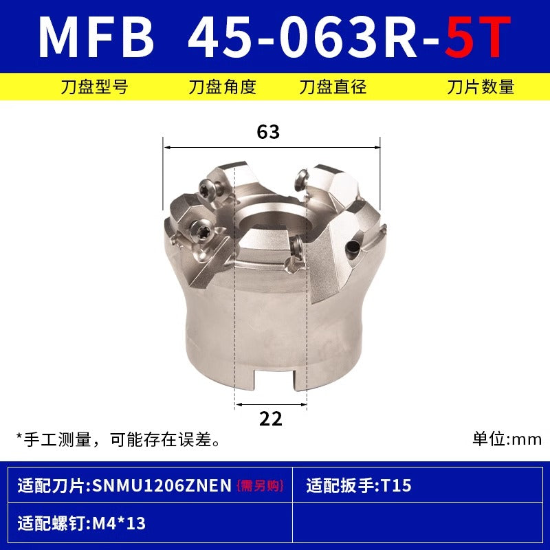 6017 MFB288/45R milling cutter disk 88 degrees fast feed large depth of cut 45 degrees heavy cutting flying cutter disk for KYOCERA SNMU12 Shandong Denso Pricision Tools Co.,Ltd.