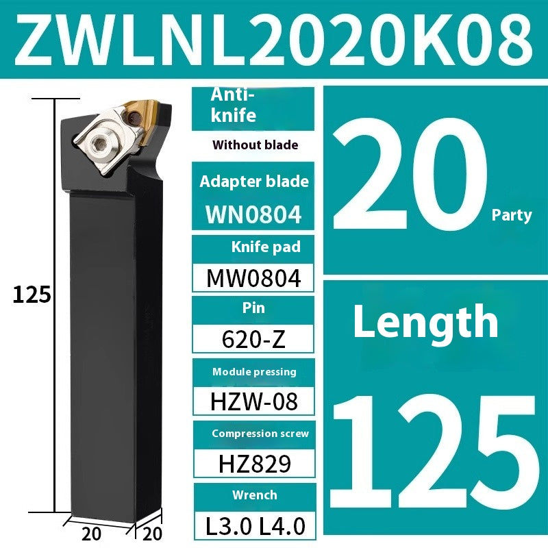 6002 JINGWEI 95 Degree CNC Toolholder Cylindrical Turning Inserts EWLNR2020K08 ZWLNR2525M08 Peach Type Inserts Shandong Denso Pricision Tools Co.,Ltd.