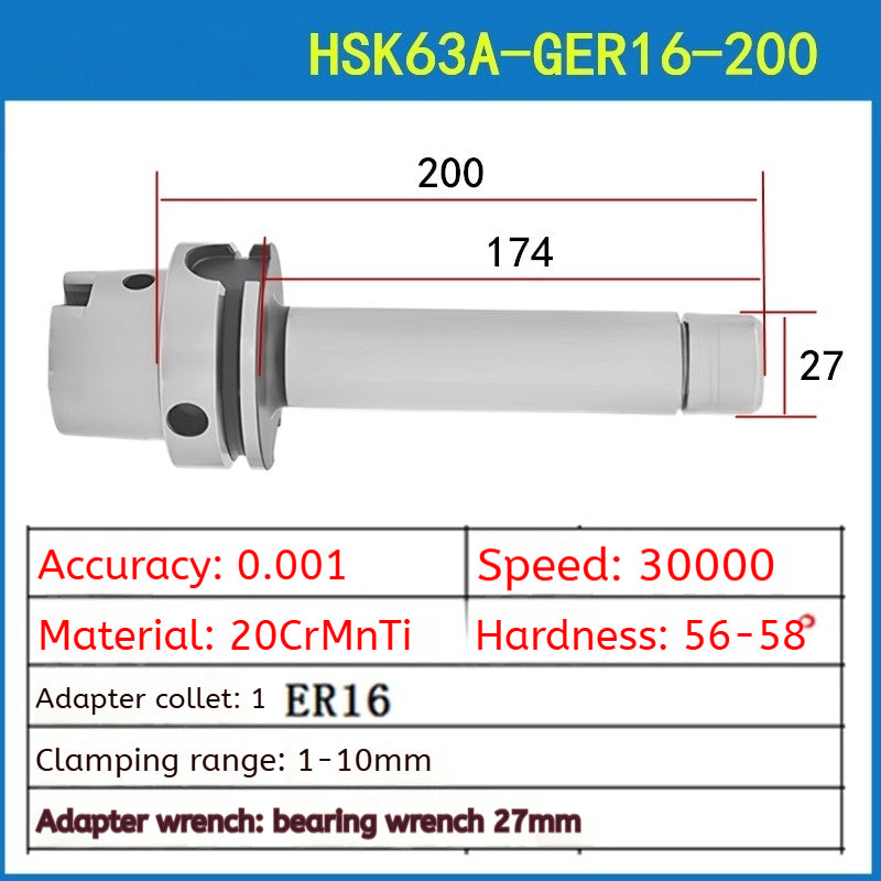 10012 HSK63A high speed tool holder CNC machining center CNC tool holder HSK GER16 20 25 32 high precision tool holder Shandong Denso Pricision Tools Co.,Ltd.
