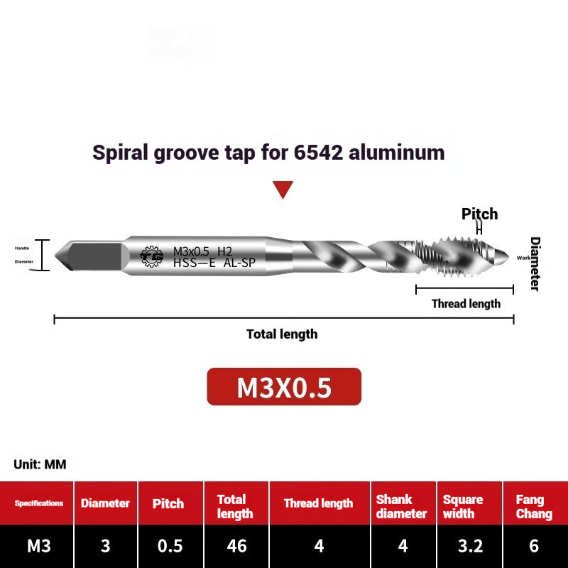 1105-Aluminum Tap Spiral Aluminum Tap CNC Machining Center M35 Cobalt High Efficiency Aluminum Coated Tap Shandong Denso Pricision Tools Co.,Ltd.
