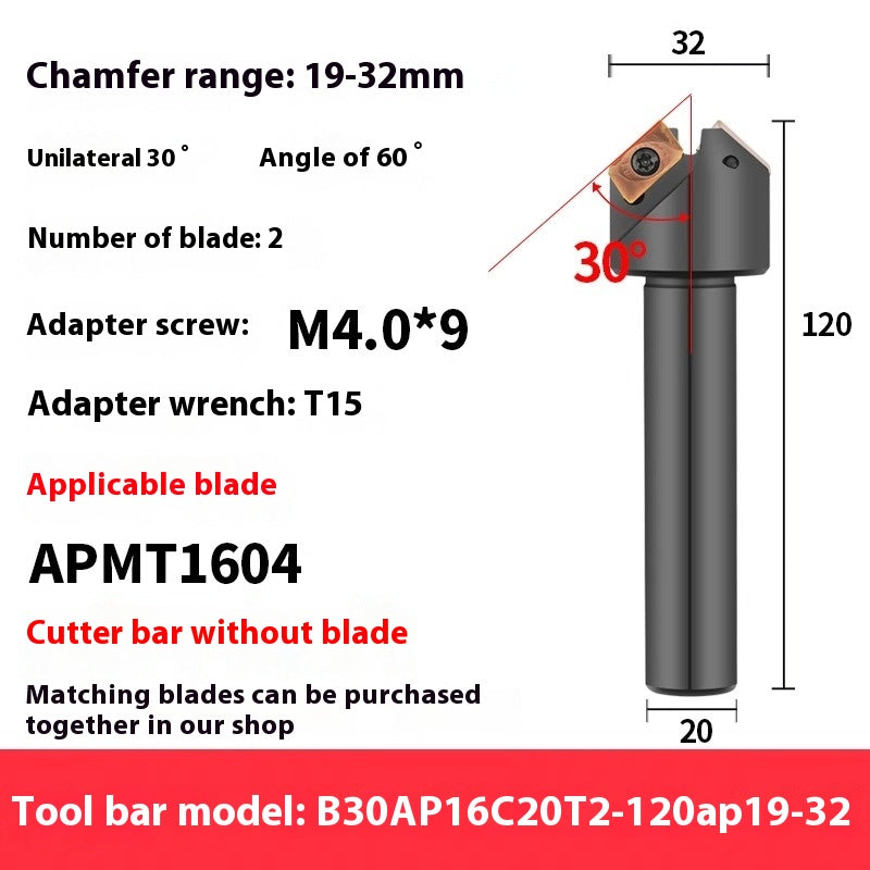 6041 30° machining center APMT inserts CNC chamfering toolholder round-off chamfering cutter 45 degrees 60 degrees CNC chamfering Shandong Denso Pricision Tools Co.,Ltd.