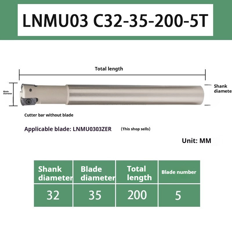6013 CNC LNMU03 fast feed toolholder CNC machining center high efficiency fast end milling cutter disk double-sided flute milling cutter blade Shandong Denso Pricision Tools Co.,Ltd.