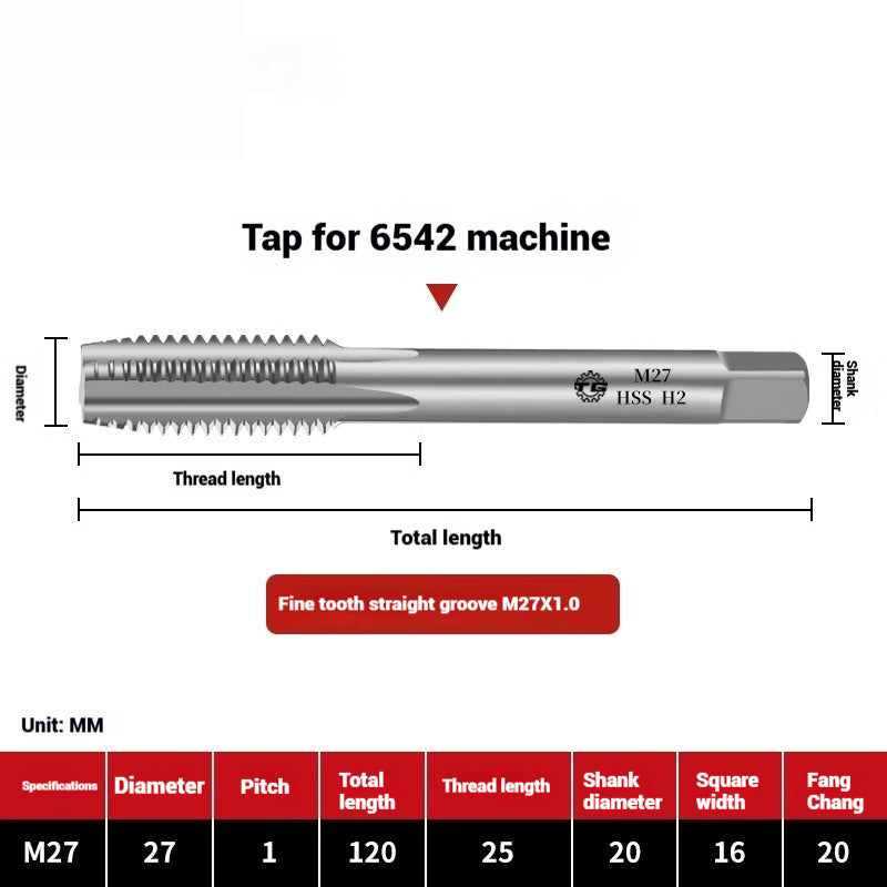 1095-Machine taps straight flute taps tapping high-speed steel fine teeth tapping drill bit m5m6m8m10m12 Shandong Denso Pricision Tools Co.,Ltd.