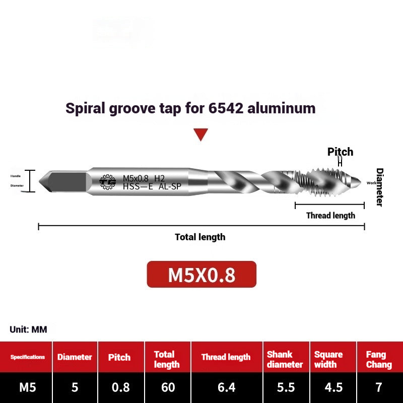1105-Aluminum Tap Spiral Aluminum Tap CNC Machining Center M35 Cobalt High Efficiency Aluminum Coated Tap Shandong Denso Pricision Tools Co.,Ltd.