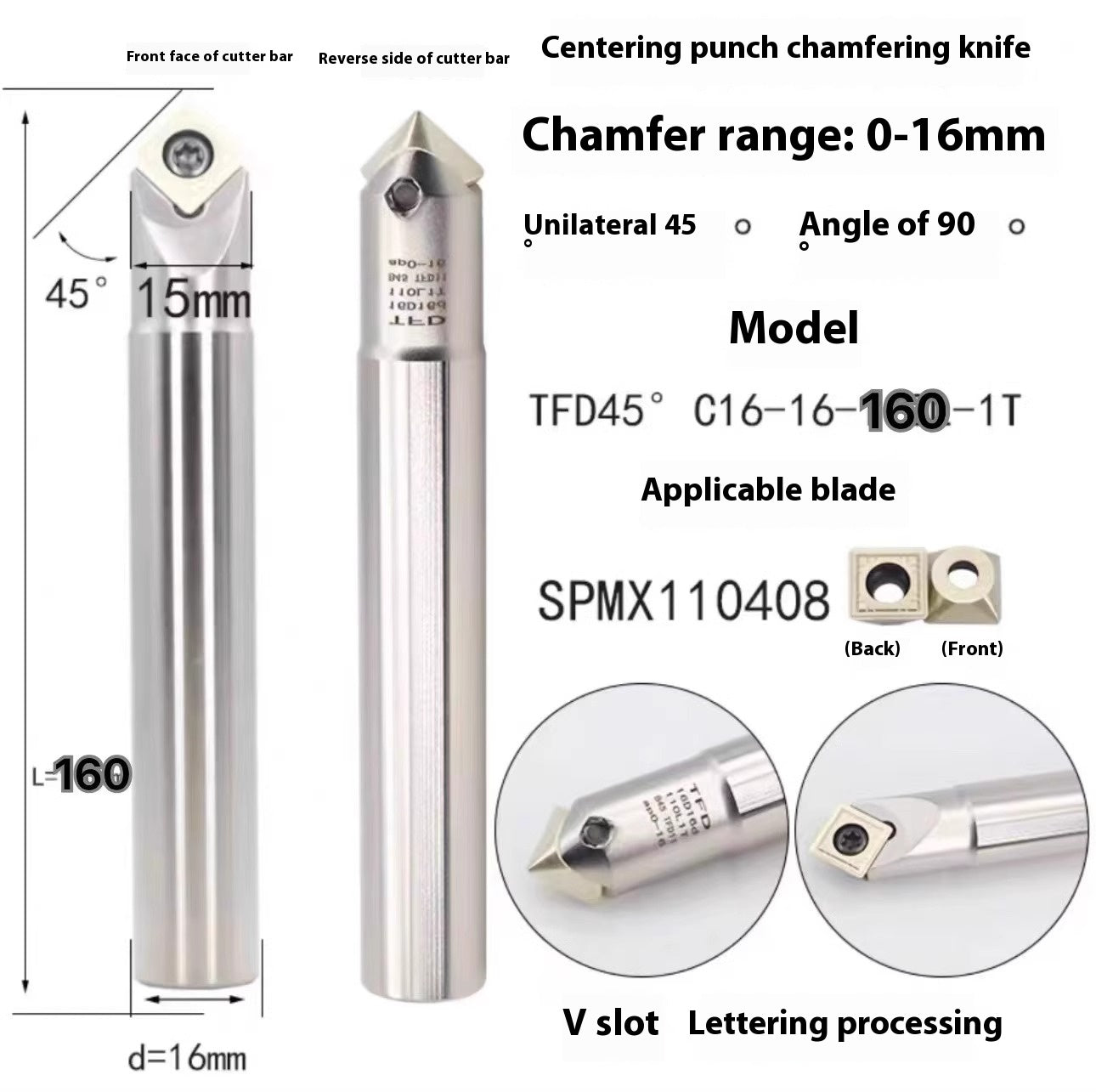 1144-Shedding type fixed-point chamfering cutter 30 degree 45 degree 60 degree chamfering cutter bar SSK/SSP/TCM/SSY/SSO/SSH Shandong Denso Pricision Tools Co.,Ltd.