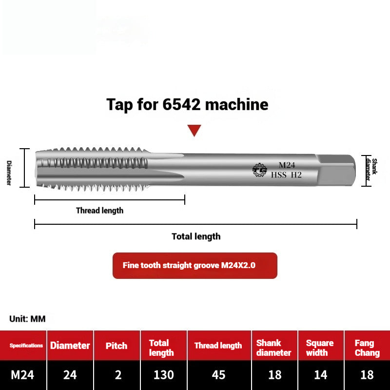 1095-Machine taps straight flute taps tapping high-speed steel fine teeth tapping drill bit m5m6m8m10m12 Shandong Denso Pricision Tools Co.,Ltd.