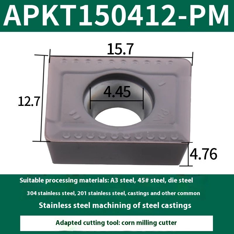 6010 Corn Milling Blade APKT1504 Quadratic Inserts SPMT120408-PM Chamfering Grain Steel/Iron General Purpose Shandong Denso Pricision Tools Co.,Ltd.
