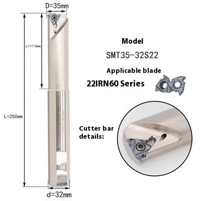 6038 HSMT Thread Milling Toolholder Slotting Machining Center Threaded Toolholder SMT Single Thread, Single Tooth Toolholder Internally Cooled 16IR Shandong Denso Pricision Tools Co.,Ltd.