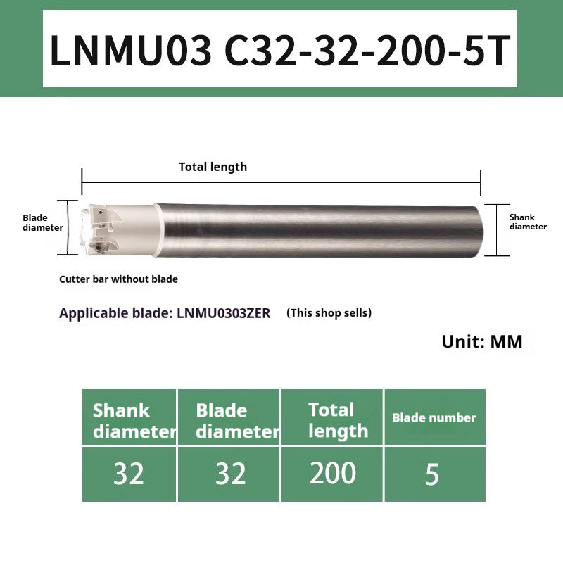 6013 CNC LNMU03 fast feed toolholder CNC machining center high efficiency fast end milling cutter disk double-sided flute milling cutter blade Shandong Denso Pricision Tools Co.,Ltd.