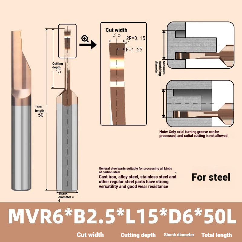 1139-MVR tungsten steel alloy large depth of cut groove cutter stainless steel, copper and aluminum with small hole coating boring cutter anti-vibration face groove cutter Shandong Denso Pricision Tools Co.,Ltd.