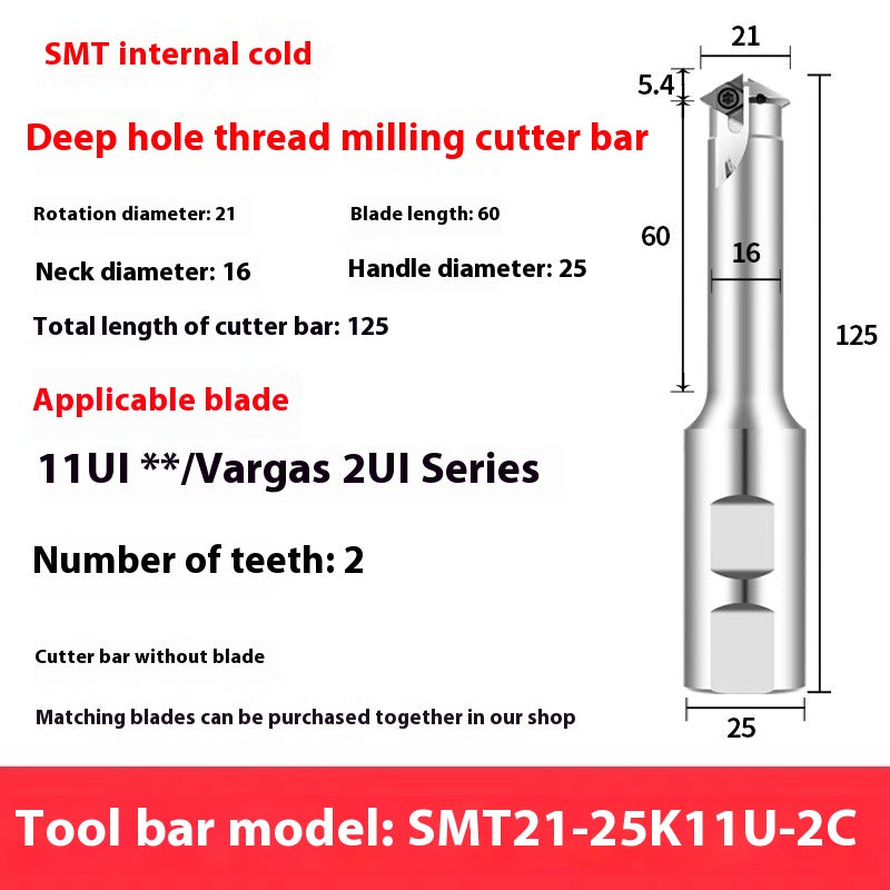 6036 SMT Deep Hole Thread Milling Toolholder Machining Center Single Thread Internal Coolant Milling Tool U-Thread Toolholder 11UI 16UI Shandong Denso Pricision Tools Co.,Ltd.