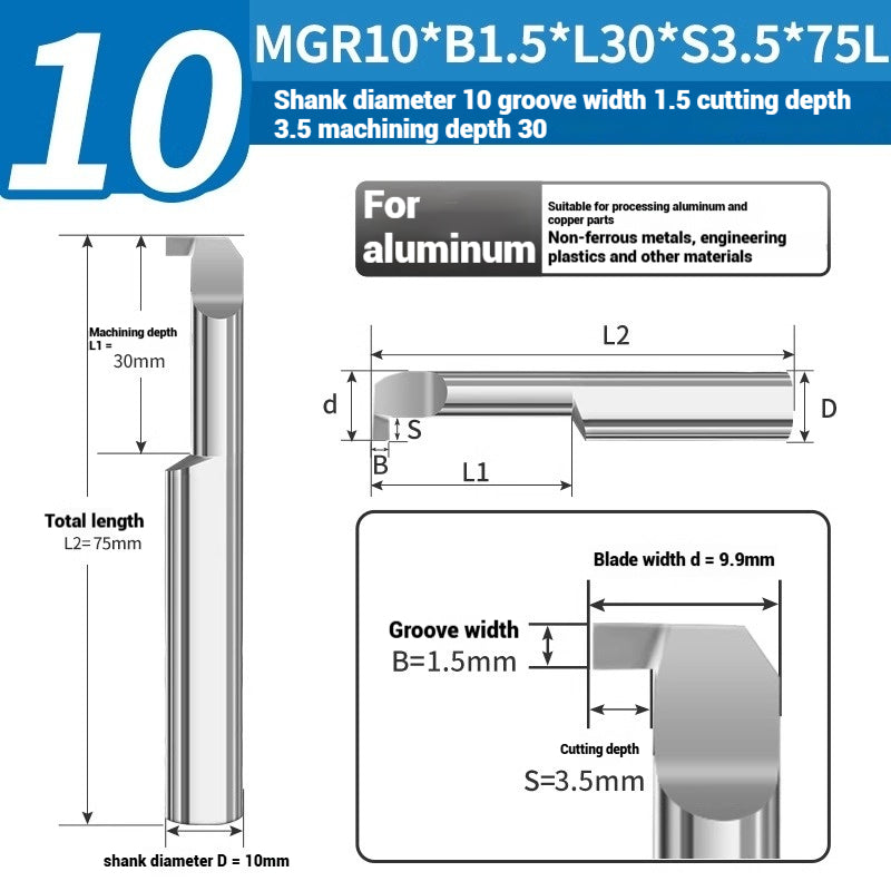 1135-CNC Small Bore Grooving Tool MGR Integral Tungsten Carbide Small Bore Hook Grooving Tool for Steel and Aluminum Internal Grooving Toolholder Shandong Denso Pricision Tools Co.,Ltd.