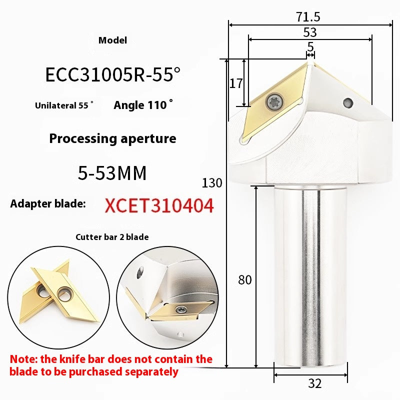 6043 CNC numerical control ECC31005R long edge chamfering cutter bar 30 degree 45°60 large hole chamfering cutter XCET310404 Shandong Denso Pricision Tools Co.,Ltd.