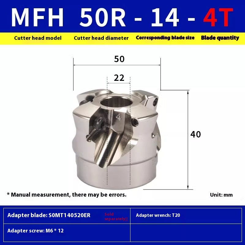 6018 High Feed Milling Cutterhead MFH100R-14-7T 5-Axis 14R63 Surface Milling Cutterhead with SOMT140520 Inserts Shandong Denso Pricision Tools Co.,Ltd.