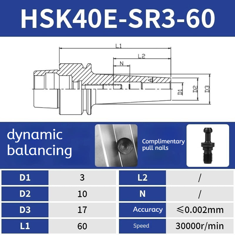 10024 Heat Shrink tool holder Sintered HSK40E Back Pull Tool Holder Shandong Denso Pricision Tools Co.,Ltd.