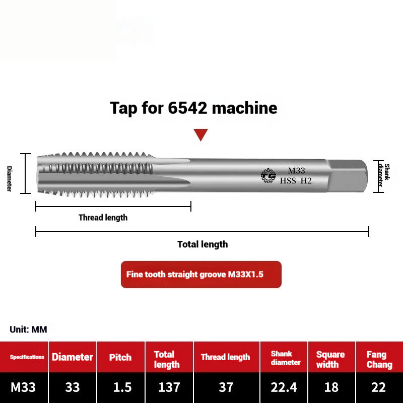 1095-Machine taps straight flute taps tapping high-speed steel fine teeth tapping drill bit m5m6m8m10m12 Shandong Denso Pricision Tools Co.,Ltd.