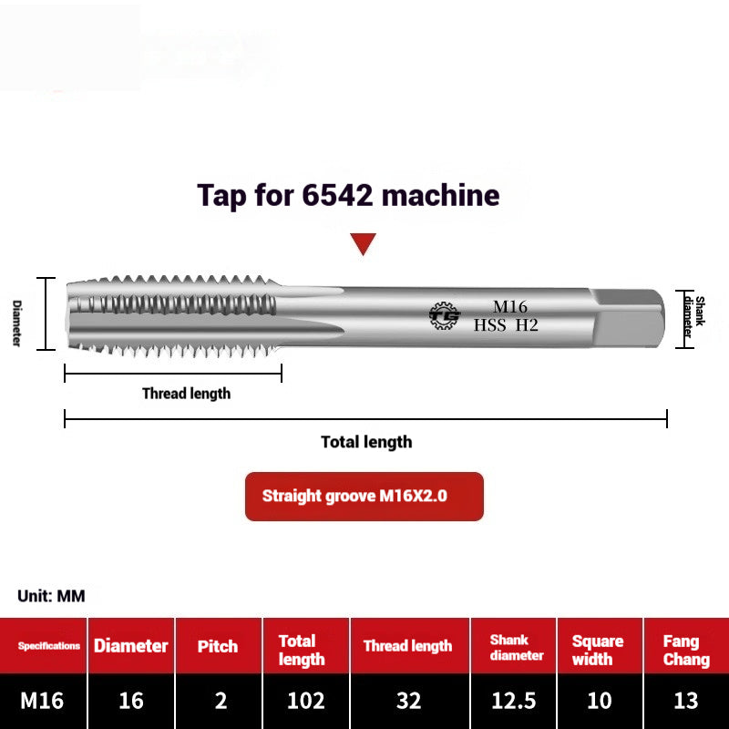 1095-Machine taps straight flute taps tapping high-speed steel fine teeth tapping drill bit m5m6m8m10m12 Shandong Denso Pricision Tools Co.,Ltd.