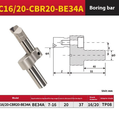 2056-CBR20/30 Precision Cylindrical Boring Tool Holder Combined Machining Center Back Boring Cylindrical Boring Abandoned Boring Head Shandong Denso Pricision Tools Co.,Ltd.