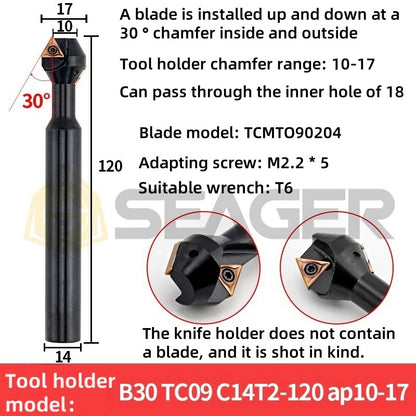 4002-45 degree internal and external positive and negative chamfering knife CNC disposable chamfering knife SD SPK upper and lower inner hole reverse pulling chamfering knife rod