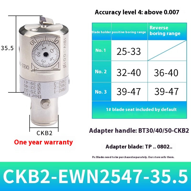 2049-Fine adjustment fine boring cutter adjustable boring head ENH insert holder machining center deep hole boring tool holder CKB boring shank Shandong Denso Pricision Tools Co.,Ltd.