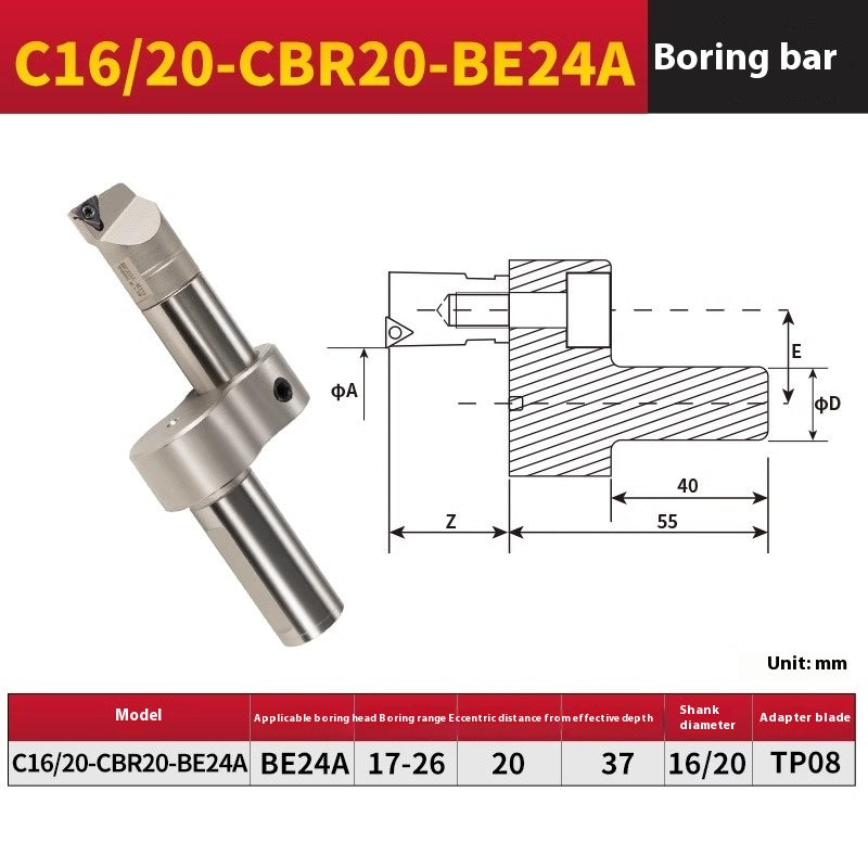 2056-CBR20/30 Precision Cylindrical Boring Tool Holder Combined Machining Center Back Boring Cylindrical Boring Abandoned Boring Head Shandong Denso Pricision Tools Co.,Ltd.