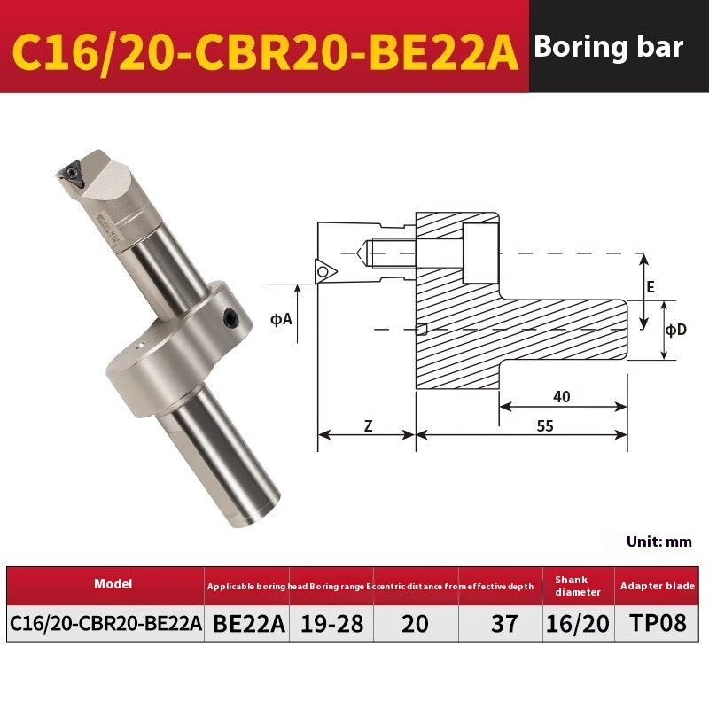 2056-CBR20/30 Precision Cylindrical Boring Tool Holder Combined Machining Center Back Boring Cylindrical Boring Abandoned Boring Head Shandong Denso Pricision Tools Co.,Ltd.