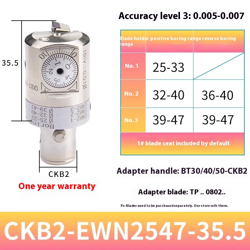 2049-Fine adjustment fine boring cutter adjustable boring head ENH insert holder machining center deep hole boring tool holder CKB boring shank Shandong Denso Pricision Tools Co.,Ltd.