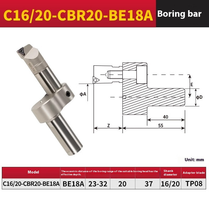 2056-CBR20/30 Precision Cylindrical Boring Tool Holder Combined Machining Center Back Boring Cylindrical Boring Abandoned Boring Head Shandong Denso Pricision Tools Co.,Ltd.