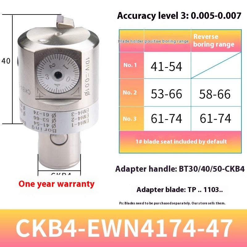 2049-Fine adjustment fine boring cutter adjustable boring head ENH insert holder machining center deep hole boring tool holder CKB boring shank Shandong Denso Pricision Tools Co.,Ltd.