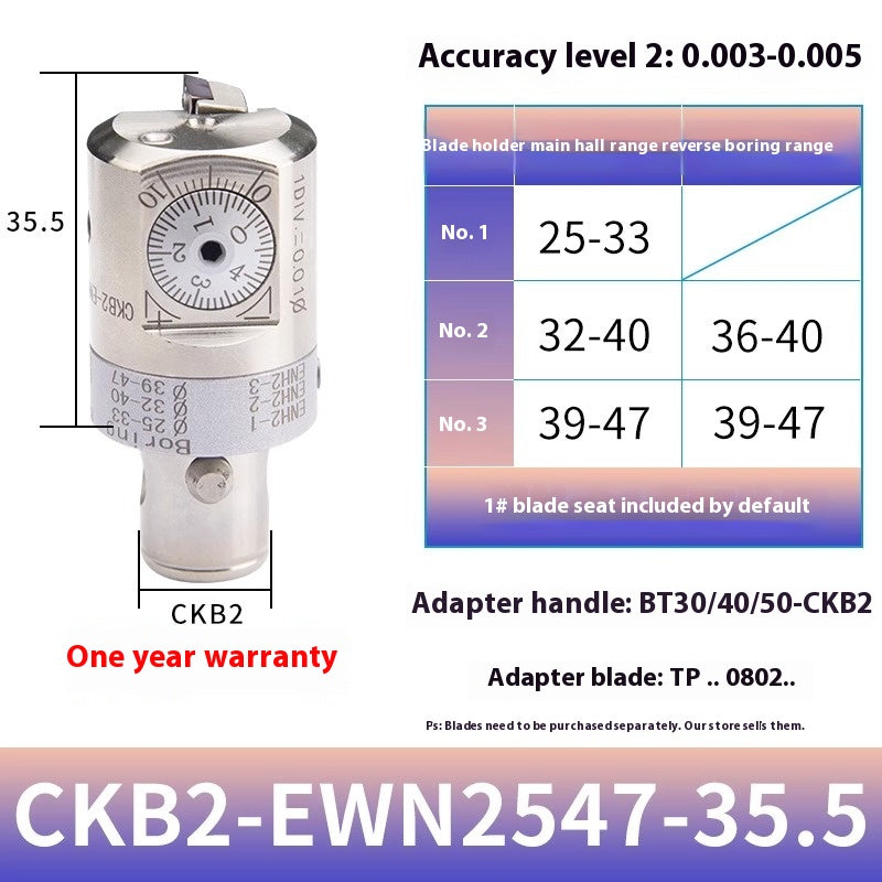 2049-Fine adjustment fine boring cutter adjustable boring head ENH insert holder machining center deep hole boring tool holder CKB boring shank Shandong Denso Pricision Tools Co.,Ltd.