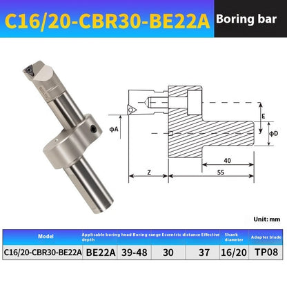 2056-CBR20/30 Precision Cylindrical Boring Tool Holder Combined Machining Center Back Boring Cylindrical Boring Abandoned Boring Head Shandong Denso Pricision Tools Co.,Ltd.