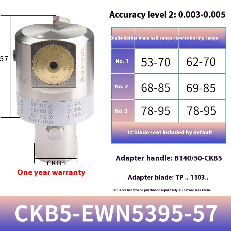 2049-Fine adjustment fine boring cutter adjustable boring head ENH insert holder machining center deep hole boring tool holder CKB boring shank Shandong Denso Pricision Tools Co.,Ltd.