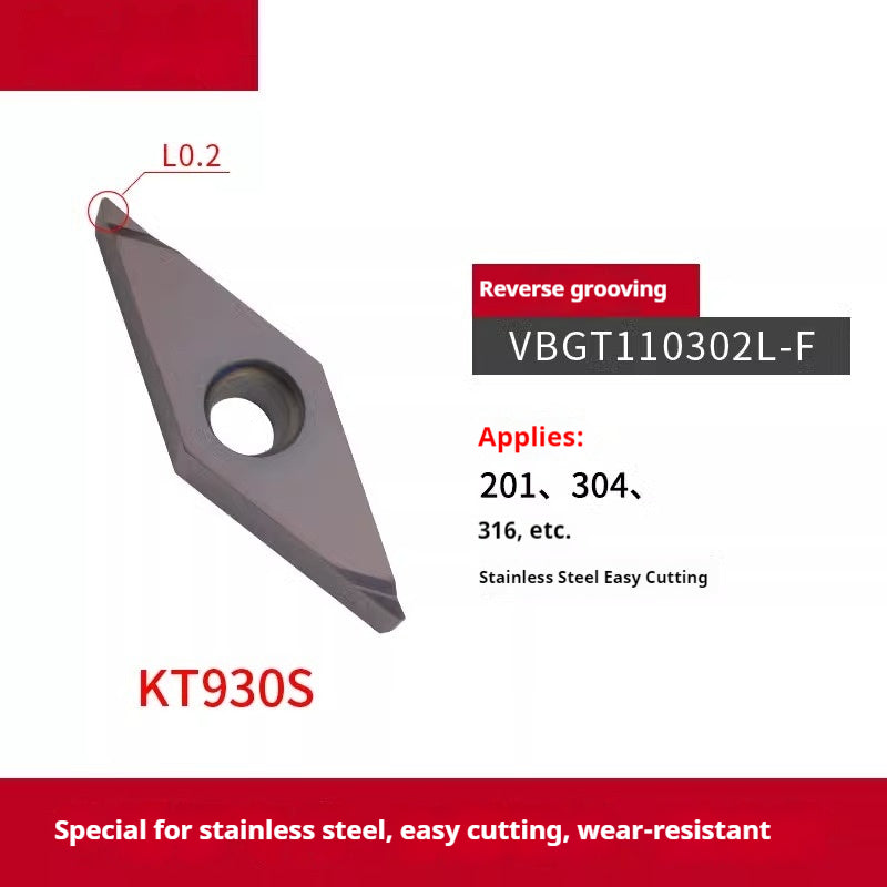 2058-CNC lathe rear sweep knife grain VBGT110302R back turning blade stainless steel parts Shandong Denso Pricision Tools Co.,Ltd.